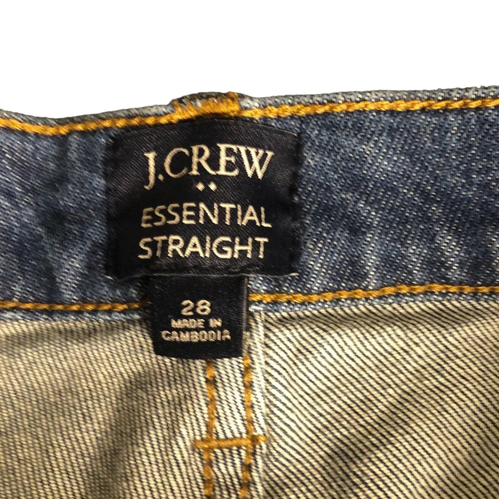 J. Crew Jeans Womens 28 Essential Straight Leg Medium‎ Wash Classic Denim